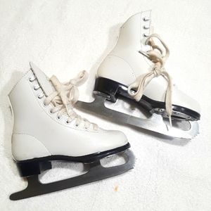Girl's Lange Aries White Ice Skates Size 12N